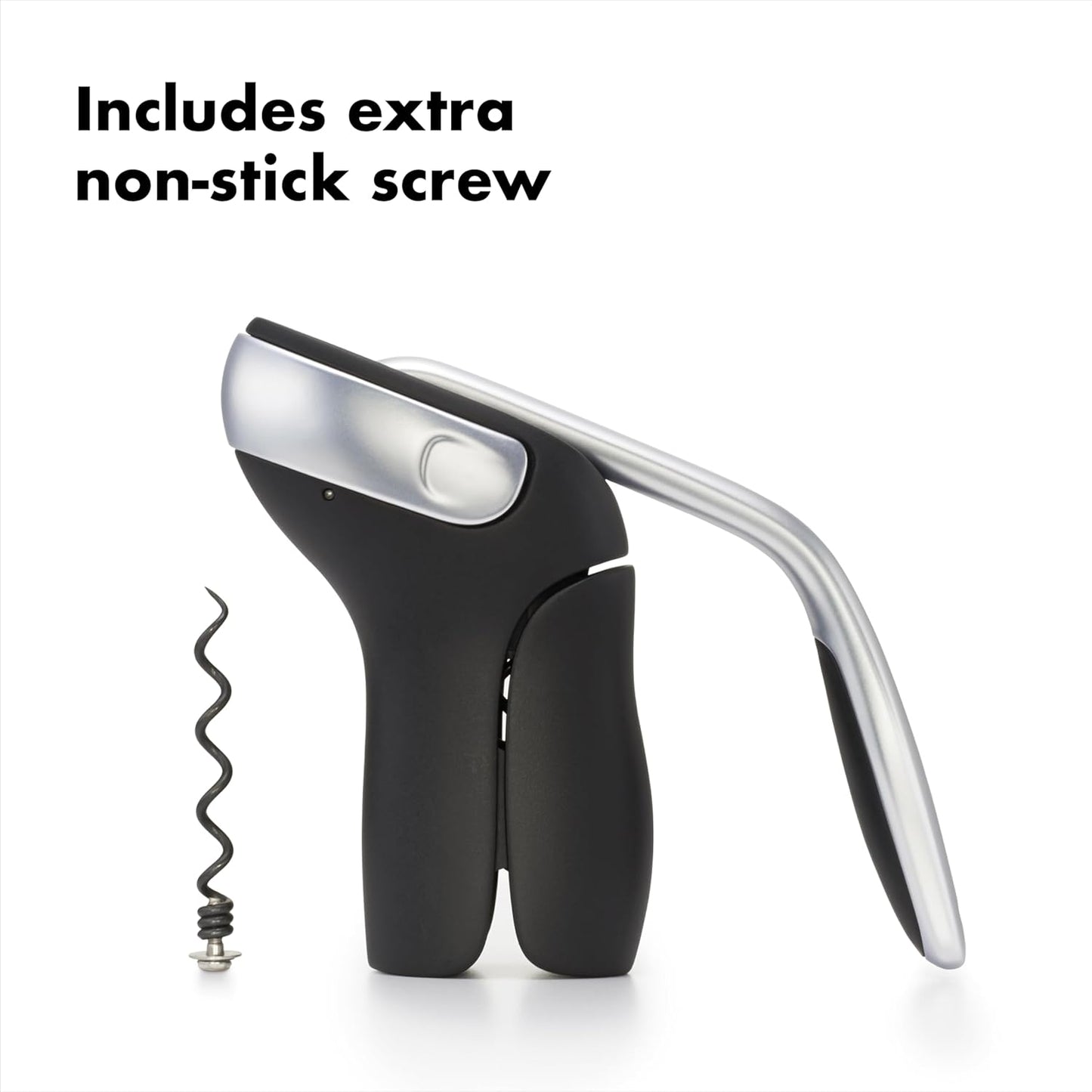 Steel Vertical Lever Corkscrew with Removable Foil Cutter, Wine Opener