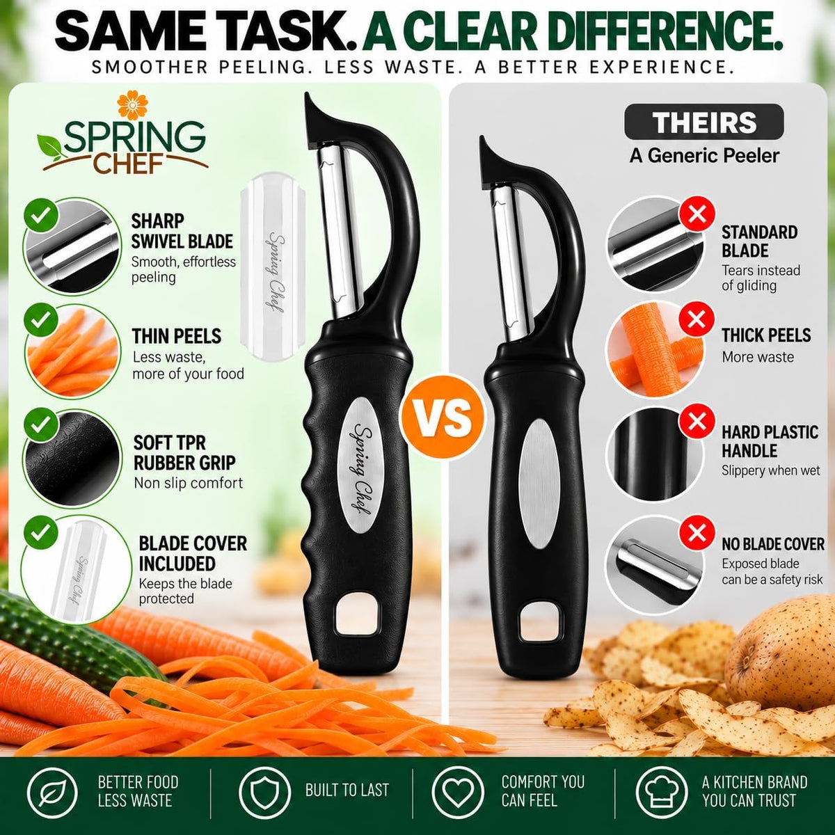 Original Swivel Vegetable Peeler with Soft Grip Handle, Black