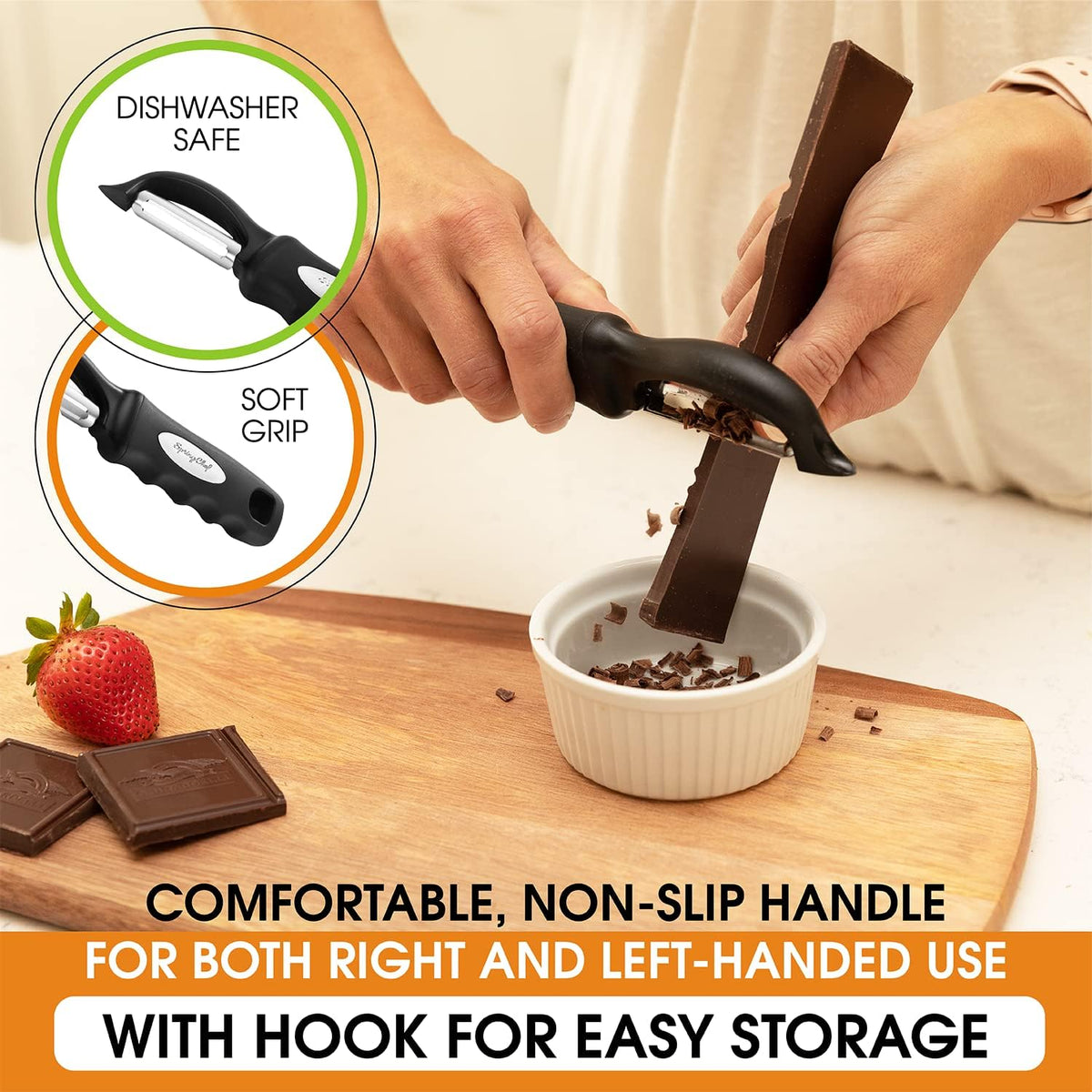 Original Swivel Vegetable Peeler with Soft Grip Handle, Black