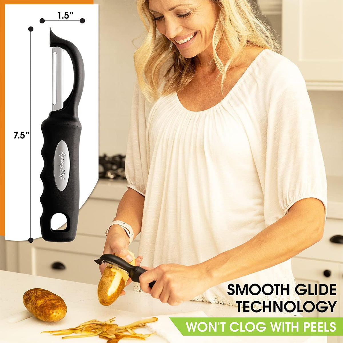 Original Swivel Vegetable Peeler with Soft Grip Handle, Black