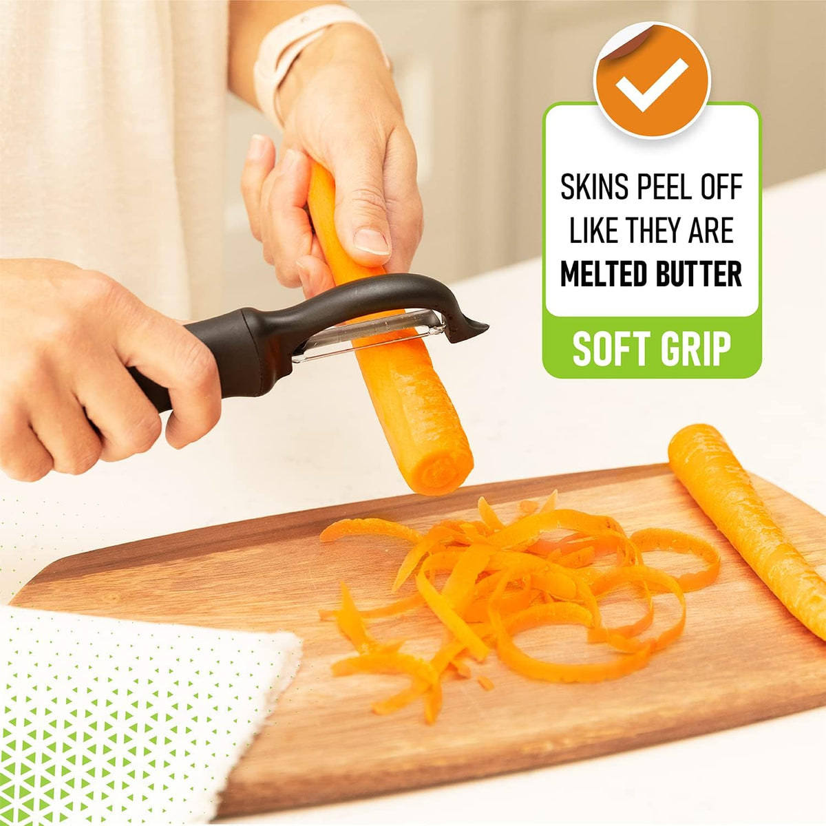 Original Swivel Vegetable Peeler with Soft Grip Handle, Black