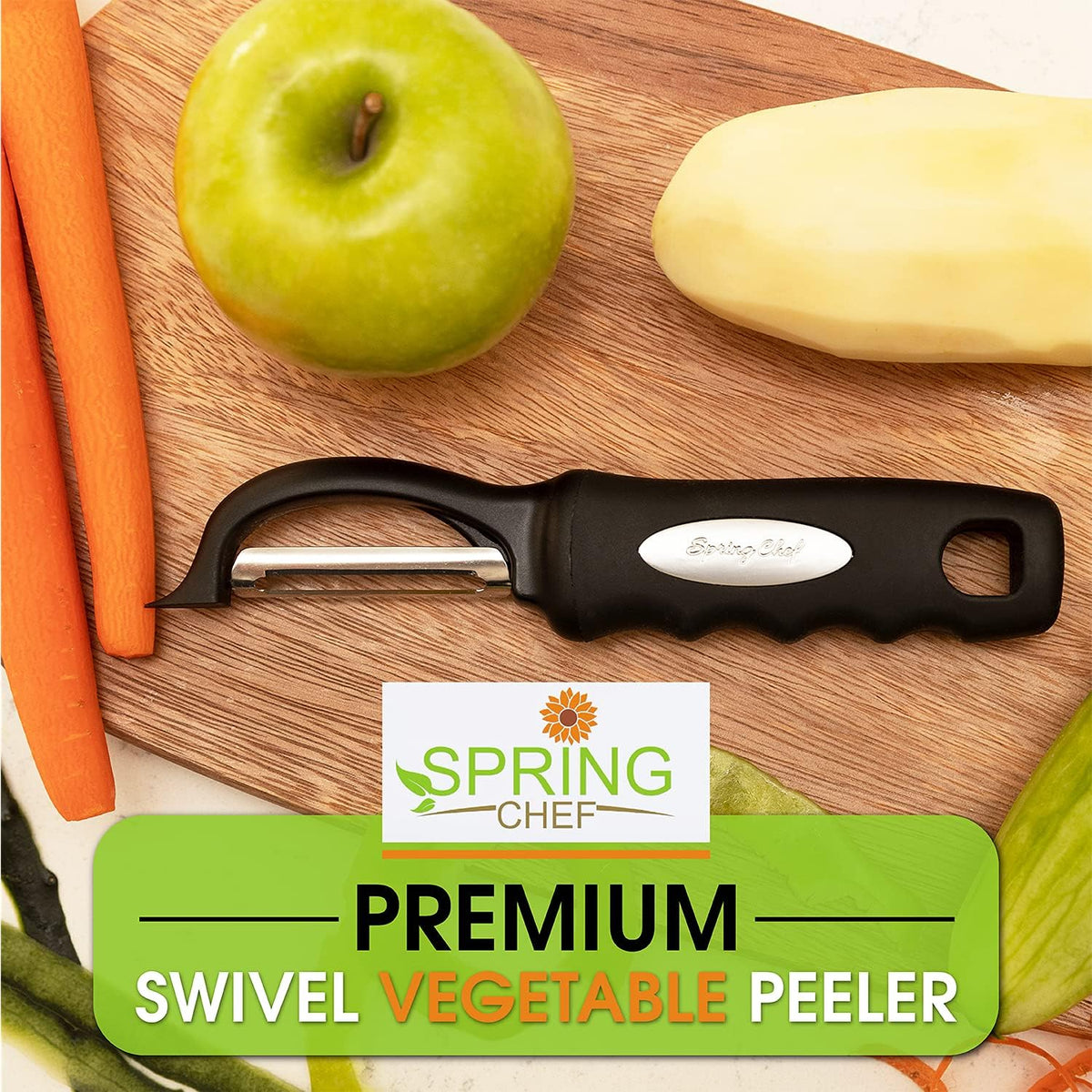 Original Swivel Vegetable Peeler with Soft Grip Handle, Black