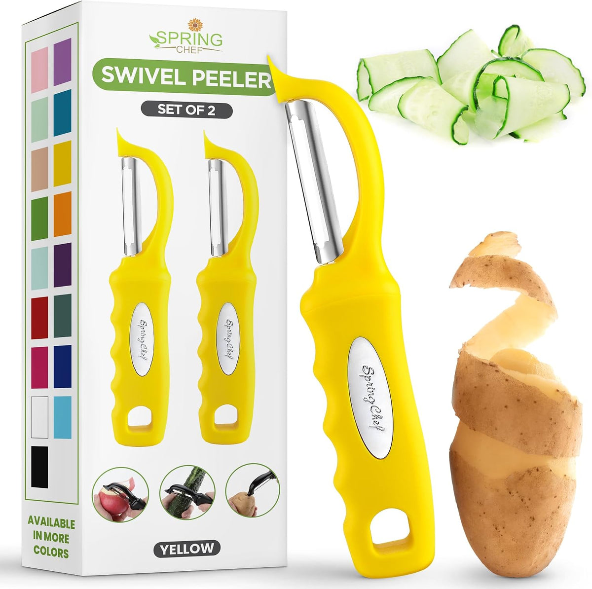 Original Swivel Vegetable Peeler with Soft Grip Handle, Black