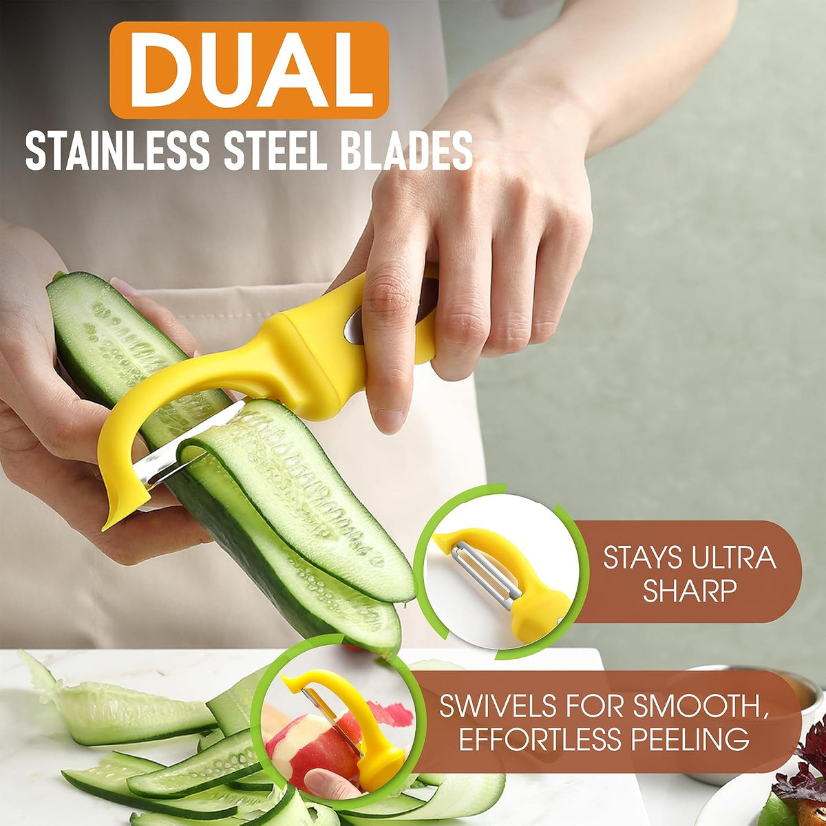 Original Swivel Vegetable Peeler with Soft Grip Handle, Black