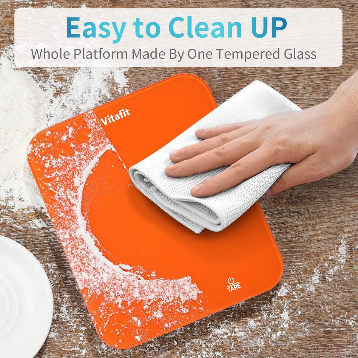 33lb/15kg Digital Food Scale in High Precision 0.1oz/1g, Our Own Kitchen Scale Professional Factory Since 2001, Kitchen Essentials for Cooking & Baking, LED, 3xAAA Battery, Refreshing Orange