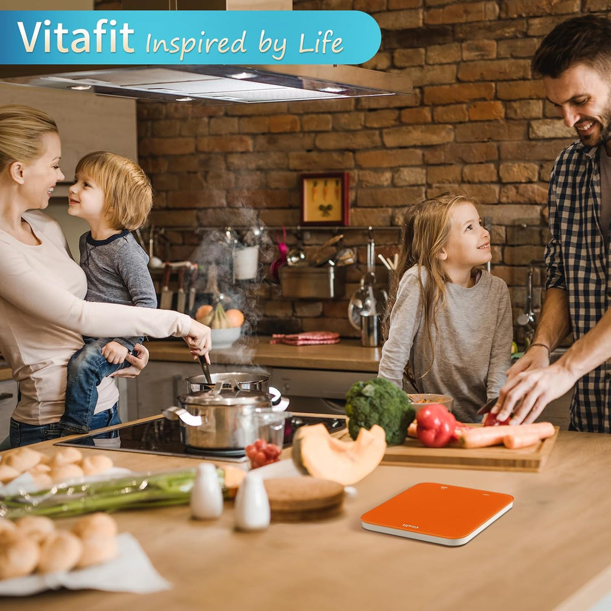 33lb/15kg Digital Food Scale in High Precision 0.1oz/1g, Our Own Kitchen Scale Professional Factory Since 2001, Kitchen Essentials for Cooking & Baking, LED, 3xAAA Battery, Refreshing Orange