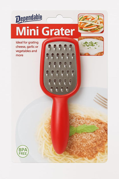 Mini Stainless Steel Grater with BPA-Free Handle – 5-Inch Cheese, Garlic, Nutmeg, Chocolate, Citrus Zester – Compact Handheld Grater for Kitchen, Baking, Cooking