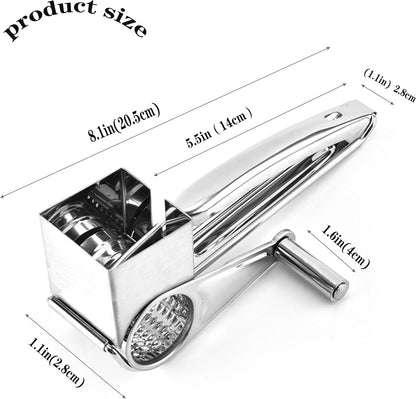 Handheld Cheese Grater Shredder, Stainless Steel