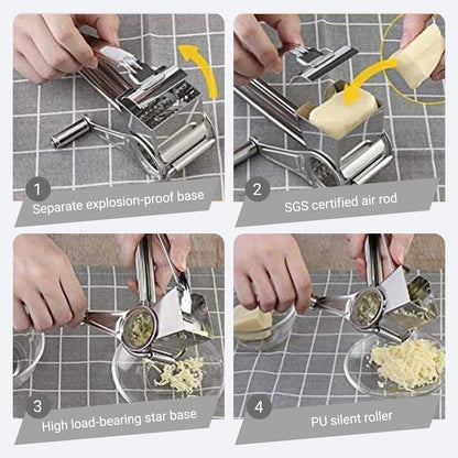 Handheld Cheese Grater Shredder, Stainless Steel