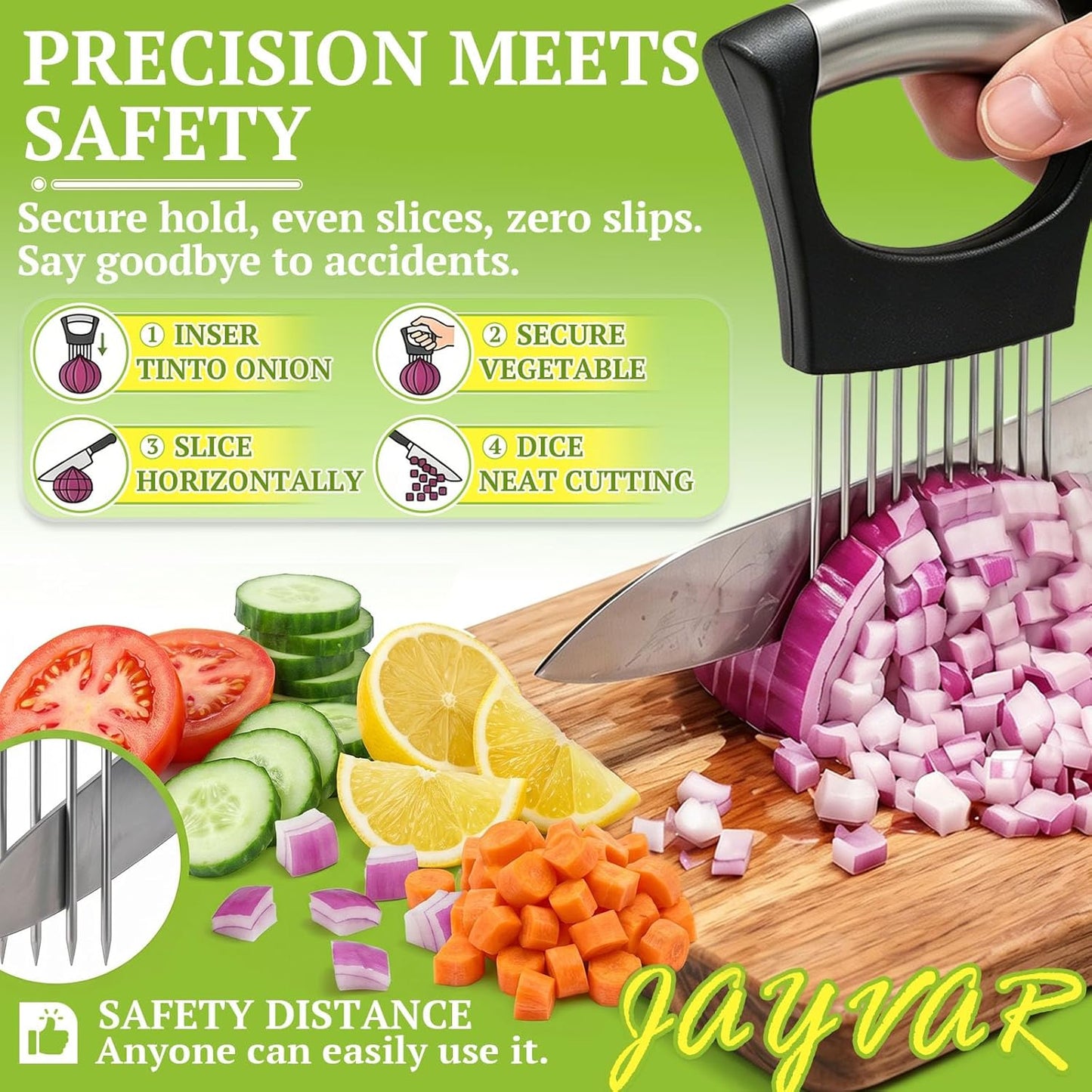 Onion Holder Slicer & Large Crinkle Cutter, One of Each | French Fry Cutter, Veggie Chopper, Tomato Slicer, Potato Wavy Chopper