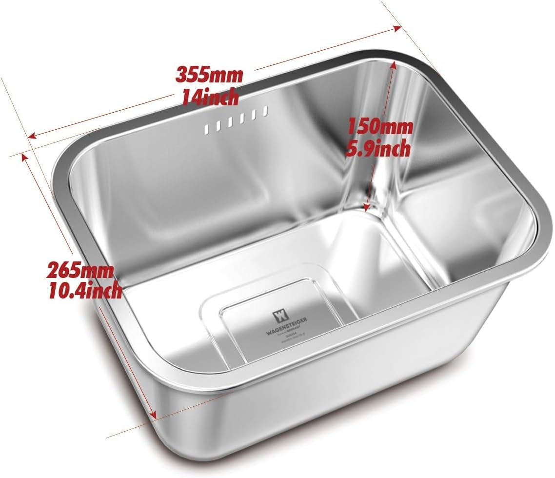 Stainless Steel Colander Tray for Washing-Up Bowl, Multipurpose Rinse Strainer & Dish Drying Rack, Perforated Sink Lid for Vegetables & Fruits (Colander Lid)