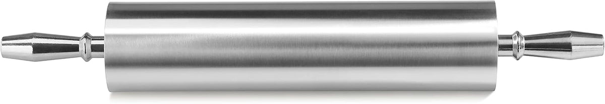 13 Inch Aluminum Rolling Pin, Extra Heavy Duty Restaurant Grade Dough Roller with Rotating Barrel and Handles, Silver