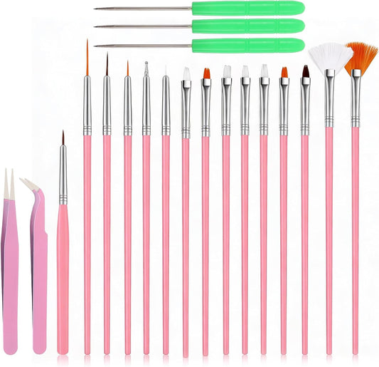 20Pcs Cake Decorating Brushes Cookie Decorating Tool Set Cake Fondant Paint Pastry Brush Curved Tip Tweezers Pasta Tweezers Sugar Stir Needle for Christmas Sprinkles Baking