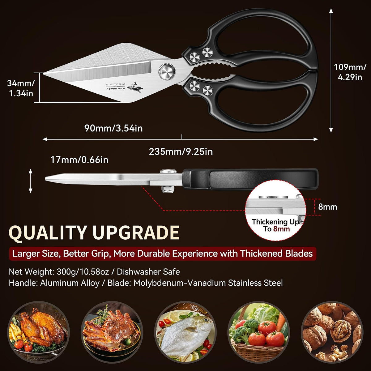 Heavy Duty Kitchen Shears, All Purpose Kitchen Scissors