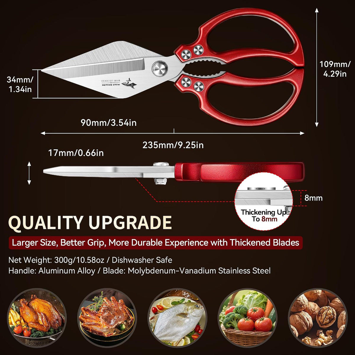 Heavy Duty Kitchen Shears, All Purpose Kitchen Scissors