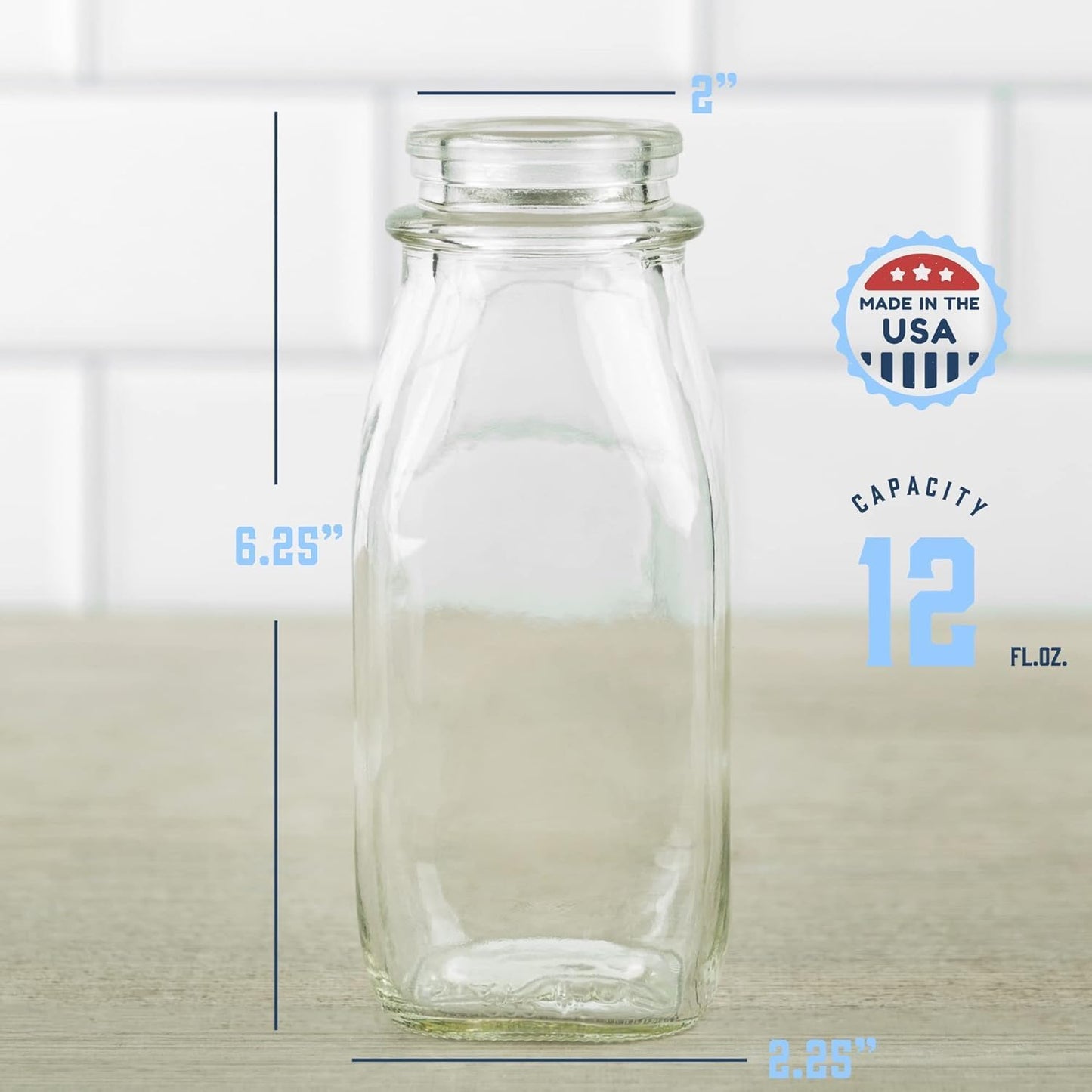 Salad Dressing Shaker Bottle – 12oz Carafe Glass Bottle with Silicone Pour Spout and Tamper-Proof Lid for Sauces and Marinades - Salad Dressing Dispenser Container