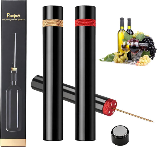 2 Pcs Portable Air Pressure Pump Bottle Opener, Quick Bottle Opening, Compatible With Champagne and Red Wine Bottles, Suitable for Travel Camping, Family Gatherings, Restaurants, and Bars (Gold + Red)