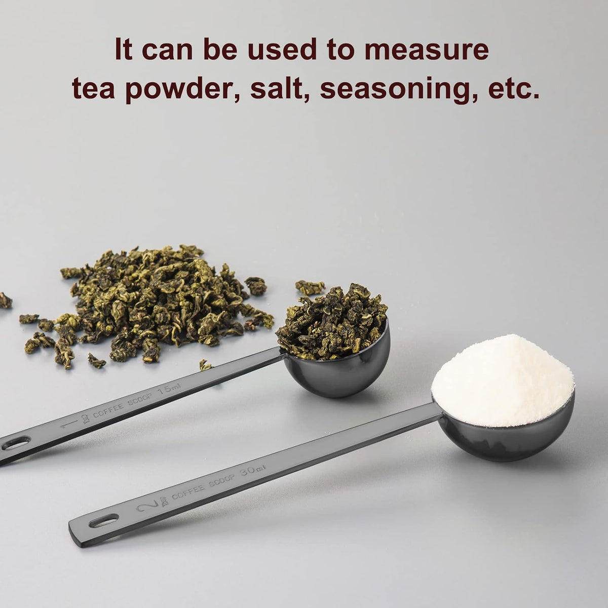 Coffee Scoop Set, Tablespoon Scoop 2 Pc Set (1 Tbsp & 2 Tbsp), Stainless Steel Measuring Spoons for Ground Coffee with Short Handles, for Tea, Sugar, or Flour