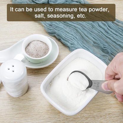 Coffee Scoop Set, Tablespoon Scoop 2 Pc Set (1 Tbsp & 2 Tbsp), Stainless Steel Measuring Spoons for Ground Coffee with Short Handles, for Tea, Sugar, or Flour
