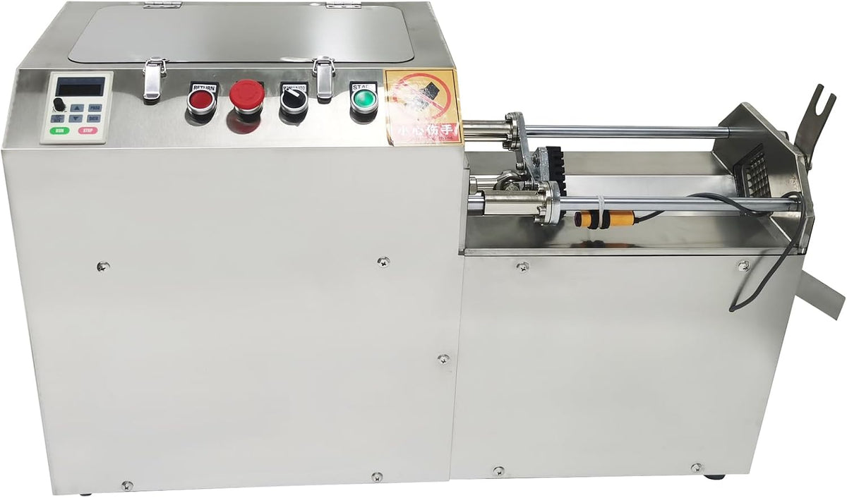 Automatic French Fry Cutter, 110V 1100W Commercial Potato Slicer, Electric Vegetable Strip Pusher with 7/10/15mm Blades & Infrared Safety Sensor, 220-660LBS/H Output for Sweet Carrot Onion