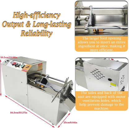 Automatic French Fry Cutter, 110V 1100W Commercial Potato Slicer, Electric Vegetable Strip Pusher with 7/10/15mm Blades & Infrared Safety Sensor, 220-660LBS/H Output for Sweet Carrot Onion