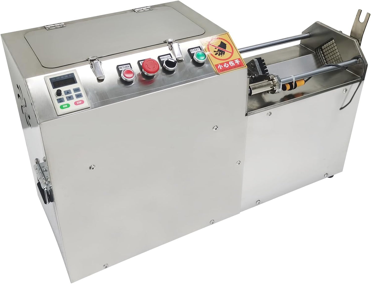 Automatic French Fry Cutter, 110V 1100W Commercial Potato Slicer, Electric Vegetable Strip Pusher with 7/10/15mm Blades & Infrared Safety Sensor, 220-660LBS/H Output for Sweet Carrot Onion