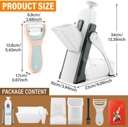 Safe Mandoline Slicer for Kitchen, Adjustable Vegetable Food Slicer