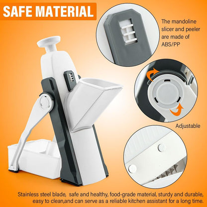 Safe Mandoline Slicer for Kitchen, Adjustable Vegetable Food Slicer