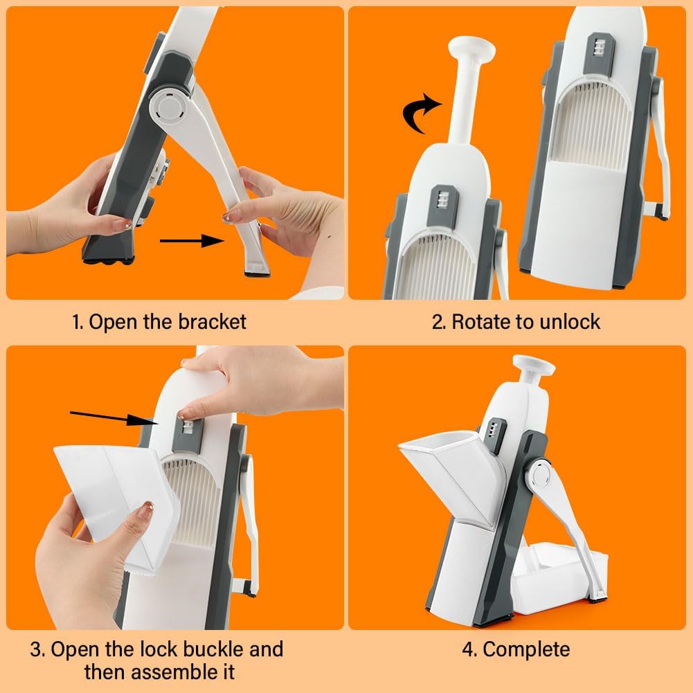 Safe Mandoline Slicer for Kitchen, Adjustable Vegetable Food Slicer
