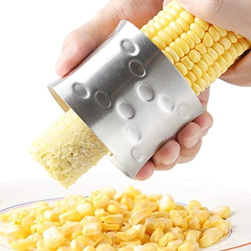 Corn Stripper Cutter Stainless Steel Corn Peeler Corn Stripping Tool | for Home Kitchen with Serrated Blade