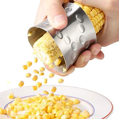 Corn Stripper Cutter Stainless Steel Corn Peeler Corn Stripping Tool | for Home Kitchen with Serrated Blade