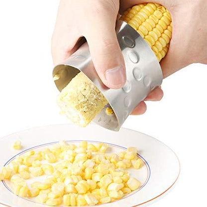 Corn Stripper Cutter Stainless Steel Corn Peeler Corn Stripping Tool | for Home Kitchen with Serrated Blade