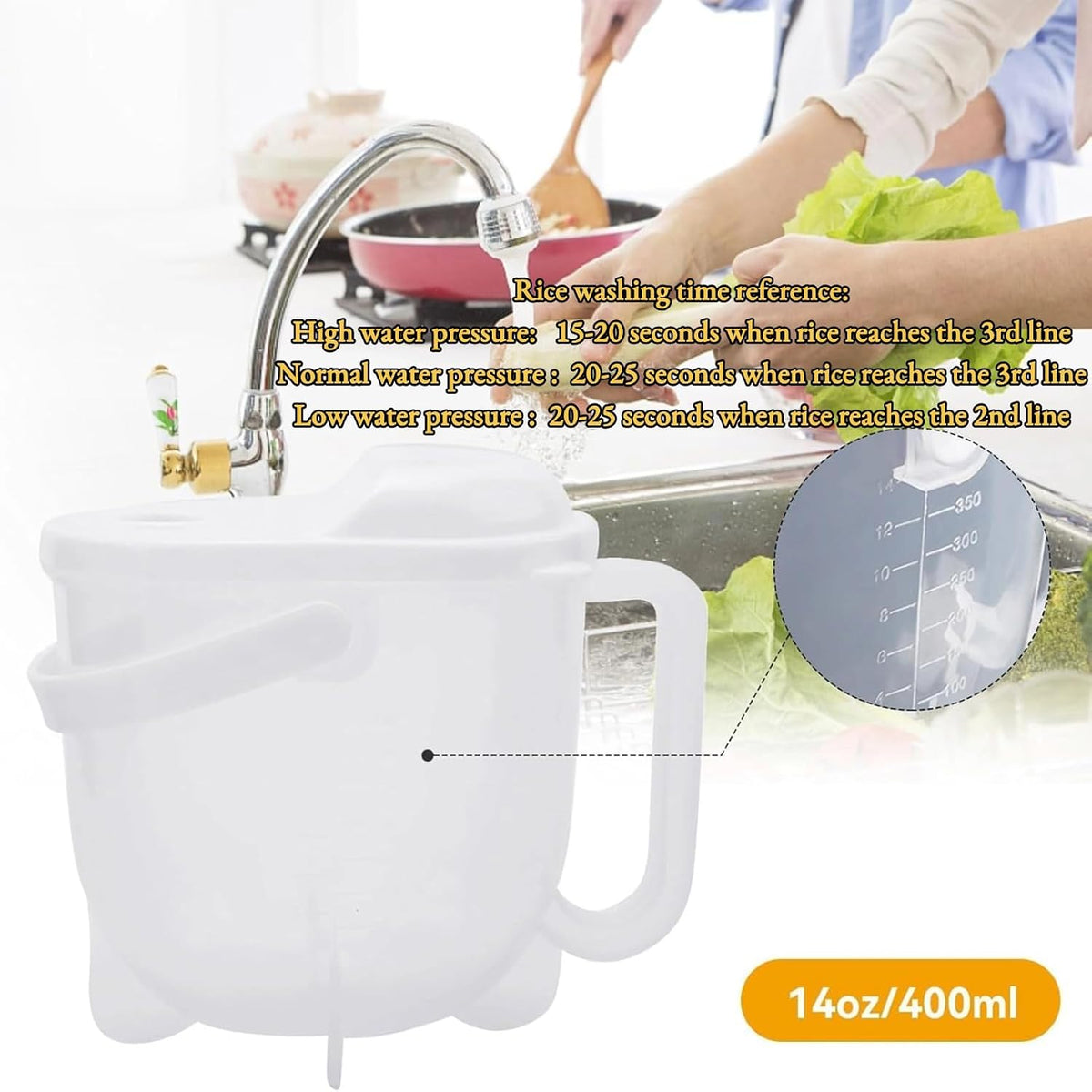 Rice Washer Strainer Bowl with Handle 19x12x16cm
