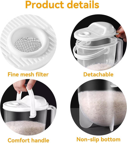 Rice Washer Strainer Bowl with Handle 19x12x16cm