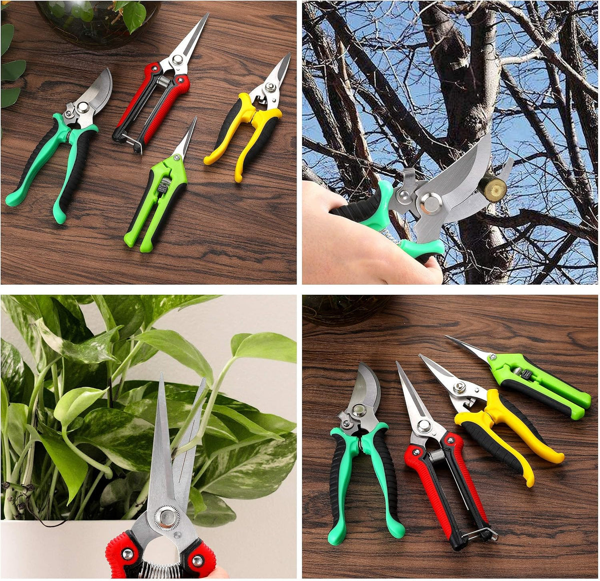 5‑Piece Garden Pruning Shears Set with Gloves & Storage Bag – Stainless Steel Trimming Scissors for Flowers, Herbs & Small Branches – Ergonomic Gardening Tools Kit (Multi-color)