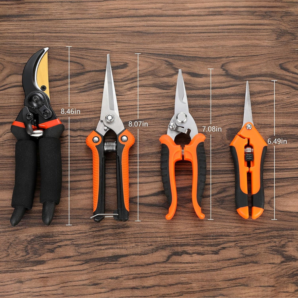 5‑Piece Garden Pruning Shears Set with Gloves & Storage Bag – Stainless Steel Trimming Scissors for Flowers, Herbs & Small Branches – Ergonomic Gardening Tools Kit (Multi-color)
