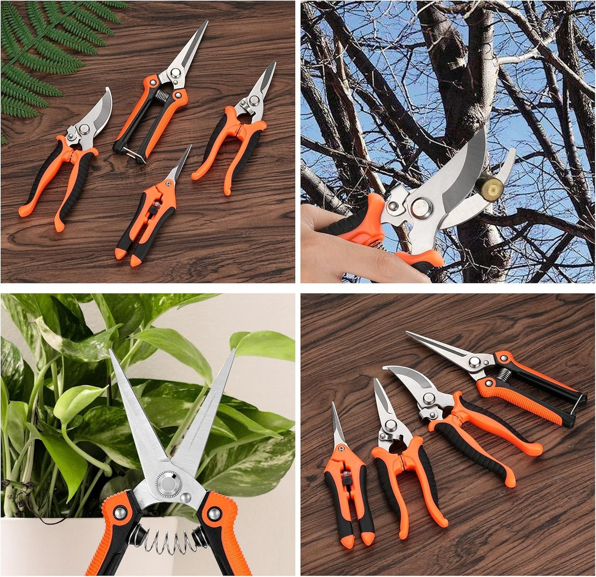 5‑Piece Garden Pruning Shears Set with Gloves & Storage Bag – Stainless Steel Trimming Scissors for Flowers, Herbs & Small Branches – Ergonomic Gardening Tools Kit (Multi-color)
