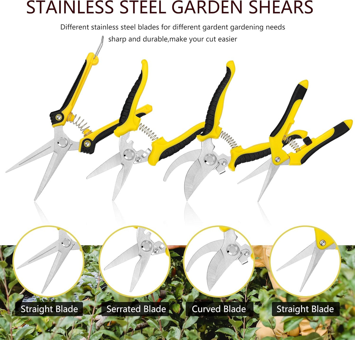 5‑Piece Garden Pruning Shears Set with Gloves & Storage Bag – Stainless Steel Trimming Scissors for Flowers, Herbs & Small Branches – Ergonomic Gardening Tools Kit (Multi-color)