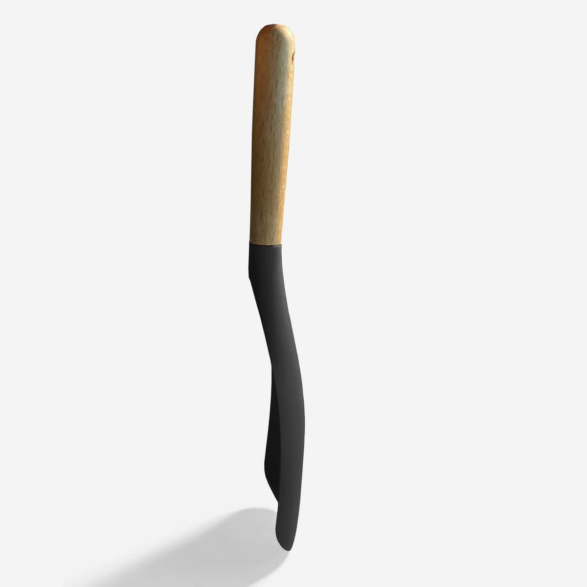 Cooking Spoon for Nonstick Cookwares, Silicone Spoon for Mixing, Scoop, and Scrape, Black, 11.4''