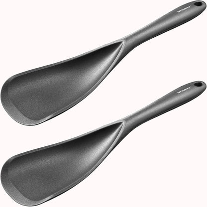 Cooking Spoon for Nonstick Cookwares, Silicone Spoon for Mixing, Scoop, and Scrape, Black, 11.4''