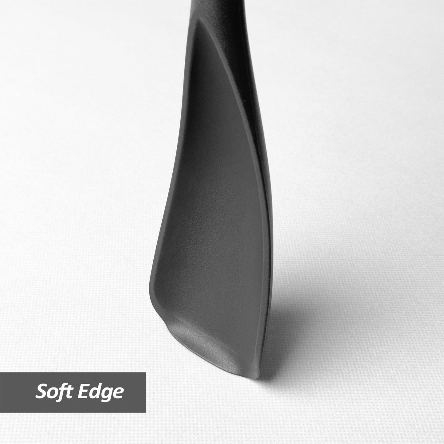 Cooking Spoon for Nonstick Cookwares, Silicone Spoon for Mixing, Scoop, and Scrape, Black, 11.4''