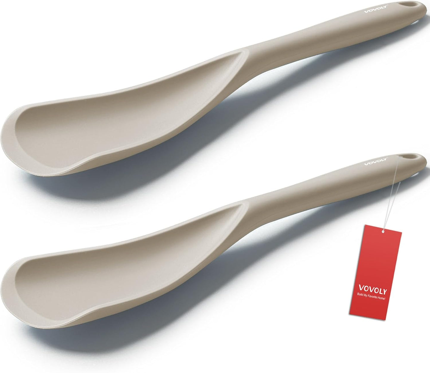 Cooking Spoon for Nonstick Cookwares, Silicone Spoon for Mixing, Scoop, and Scrape, Black, 11.4''