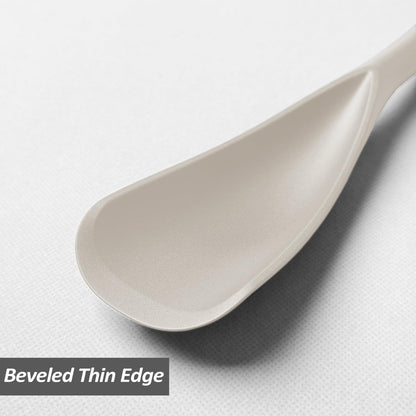 Cooking Spoon for Nonstick Cookwares, Silicone Spoon for Mixing, Scoop, and Scrape, Black, 11.4''