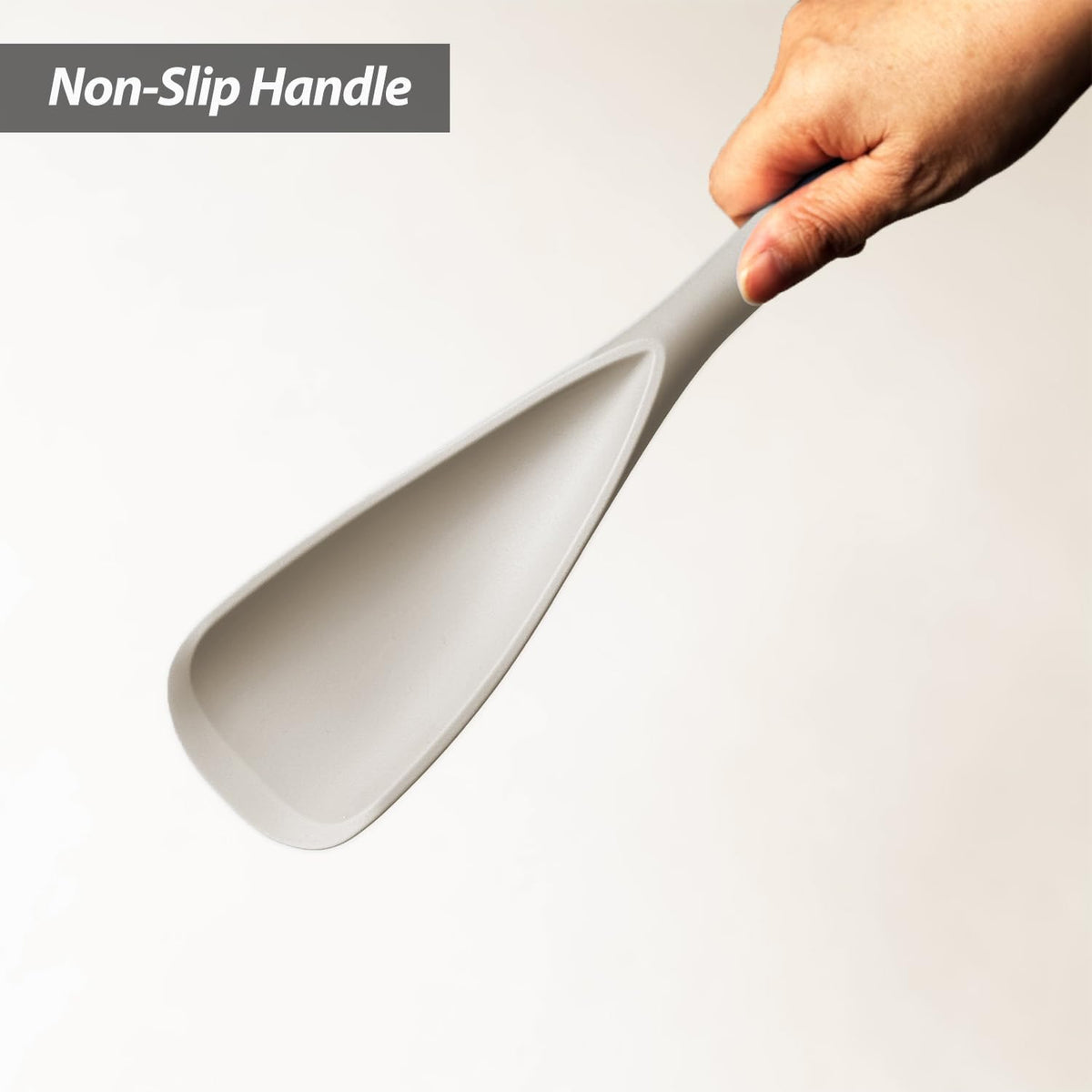 Cooking Spoon for Nonstick Cookwares, Silicone Spoon for Mixing, Scoop, and Scrape, Black, 11.4''