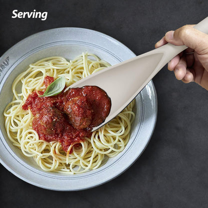 Cooking Spoon for Nonstick Cookwares, Silicone Spoon for Mixing, Scoop, and Scrape, Black, 11.4''