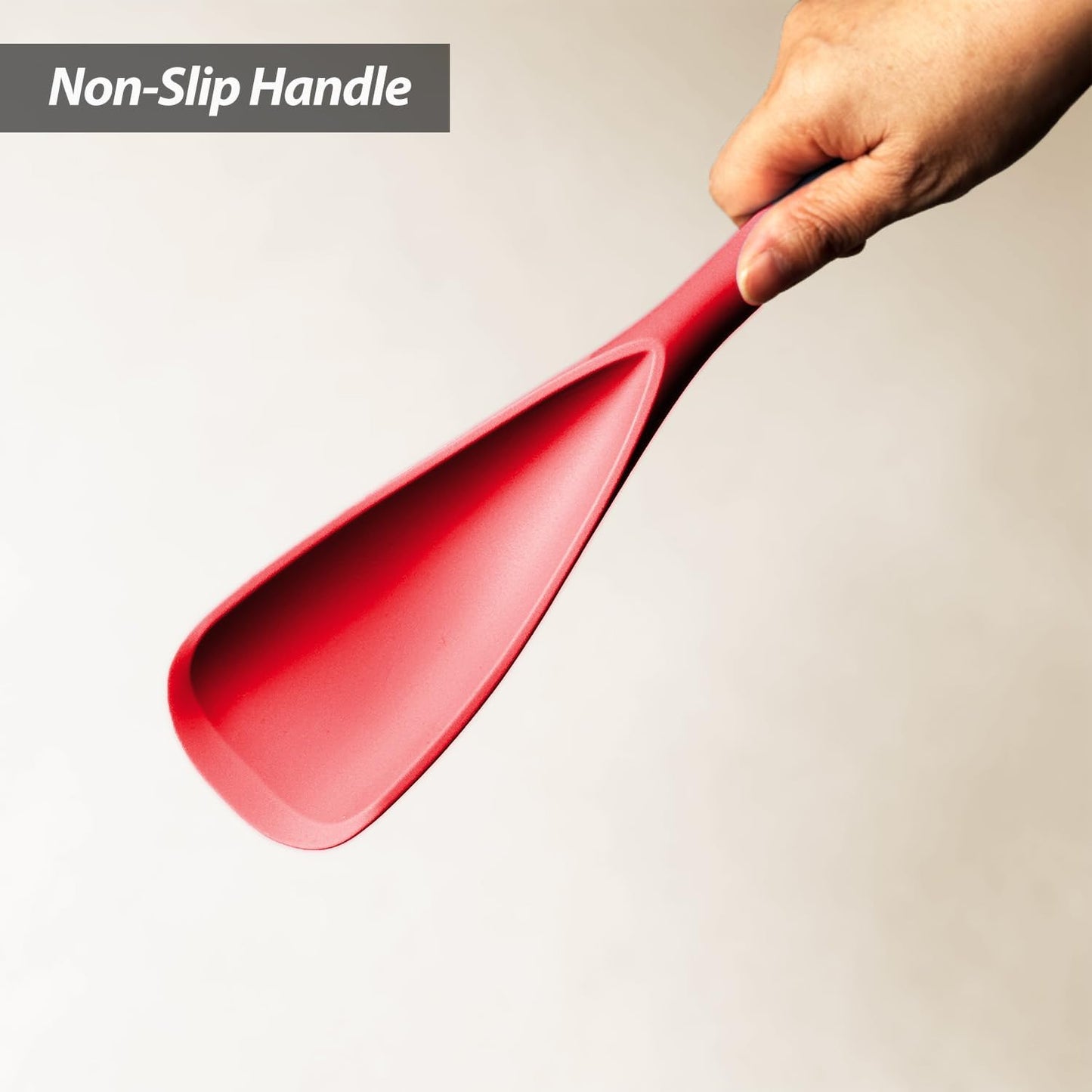Cooking Spoon for Nonstick Cookwares, Silicone Spoon for Mixing, Scoop, and Scrape, Black, 11.4''