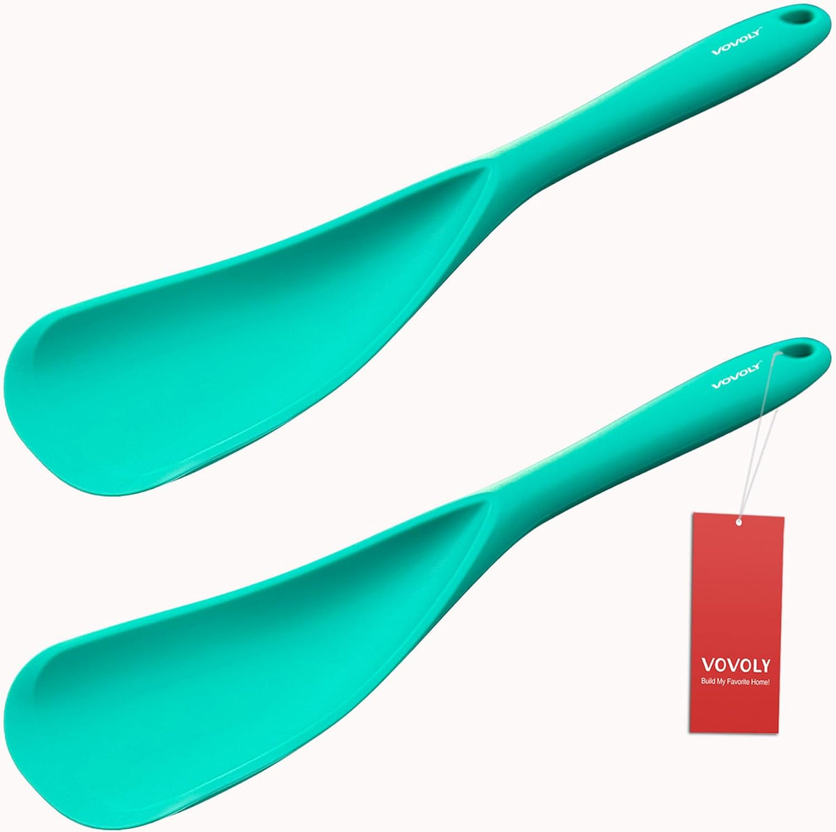 Cooking Spoon for Nonstick Cookwares, Silicone Spoon for Mixing, Scoop, and Scrape, Black, 11.4''