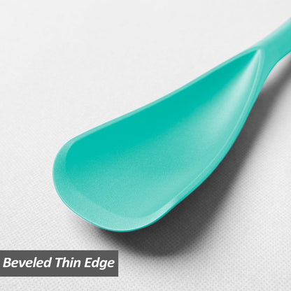 Cooking Spoon for Nonstick Cookwares, Silicone Spoon for Mixing, Scoop, and Scrape, Black, 11.4''