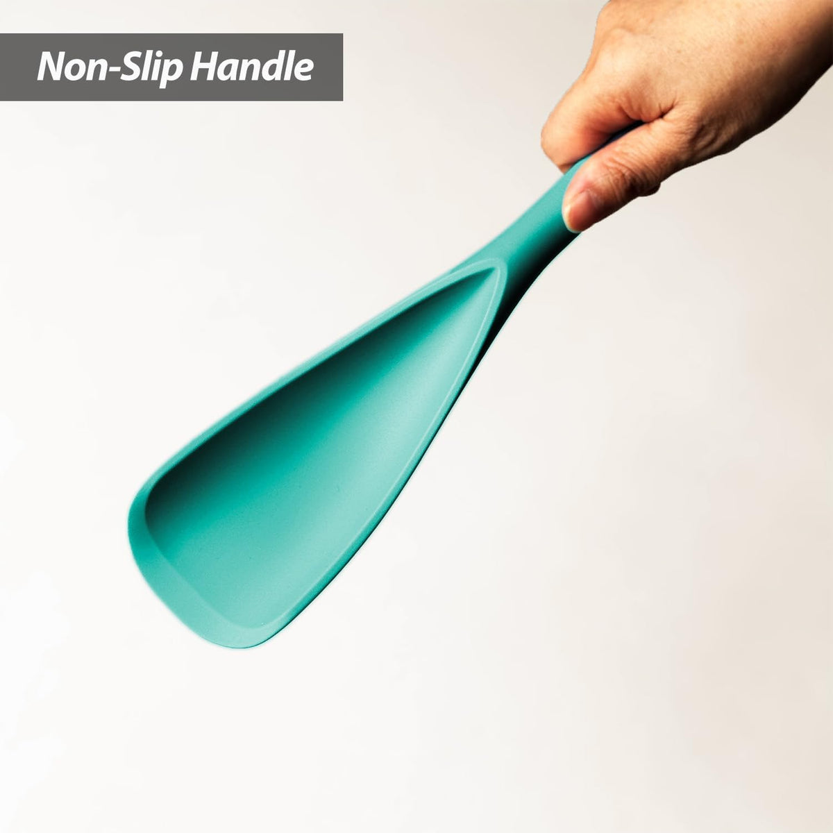 Cooking Spoon for Nonstick Cookwares, Silicone Spoon for Mixing, Scoop, and Scrape, Black, 11.4''