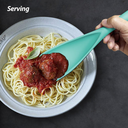 Cooking Spoon for Nonstick Cookwares, Silicone Spoon for Mixing, Scoop, and Scrape, Black, 11.4''